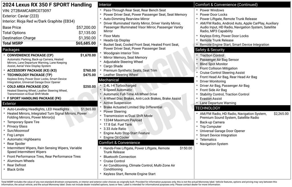 Used 2024 Lexus RX 350 F Sport w/ Convenience Package image 5