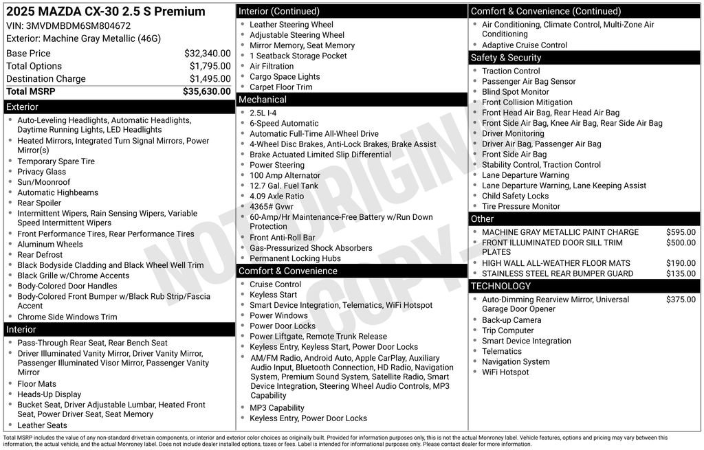 New 2025 MAZDA CX-30 AWD 2.5 S w/ Premium Package image 22