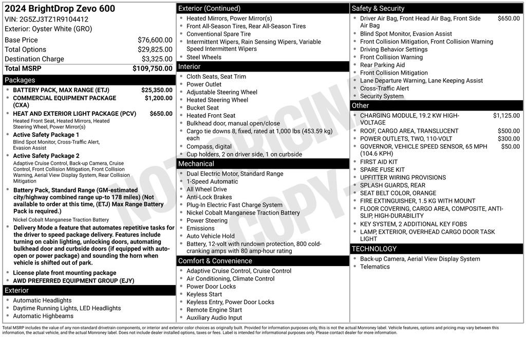Used 2024 Chevrolet Brightdrop 600 w/ Battery Pack, Max Range AWD/4WD image 3