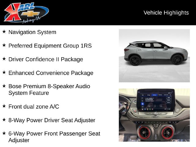 Certified 2024 Chevrolet Blazer RS w/ Driver Confidence II Package AWD/4WD image 2