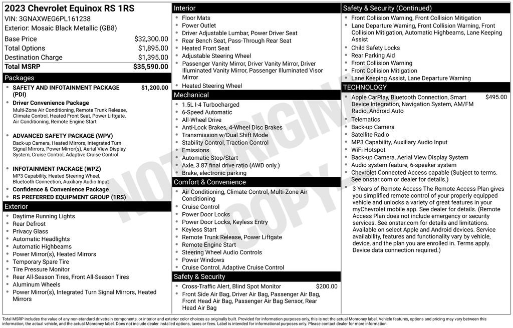 Certified 2023 Chevrolet Equinox RS AWD/4WD image 7