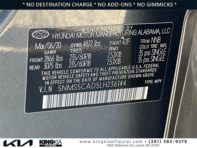 Used 2020 Hyundai Santa Fe Limited image 31