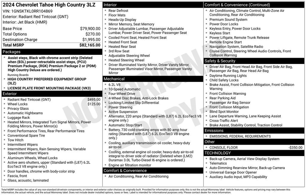 Certified 2024 Chevrolet Tahoe High Country image 9