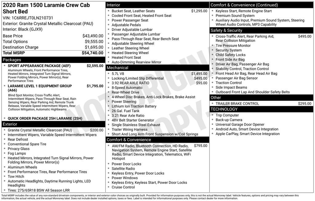 Used 2020 RAM 1500 Laramie w/ Sport Appearance Package image 8