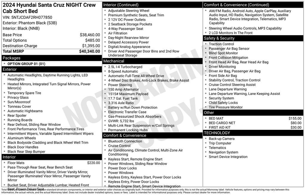 Used 2024 Hyundai Santa Cruz Night AWD/4WD image 6