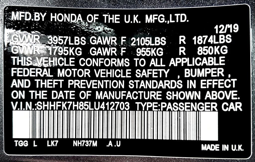 Used 2020 Honda Civic EX-L image 24