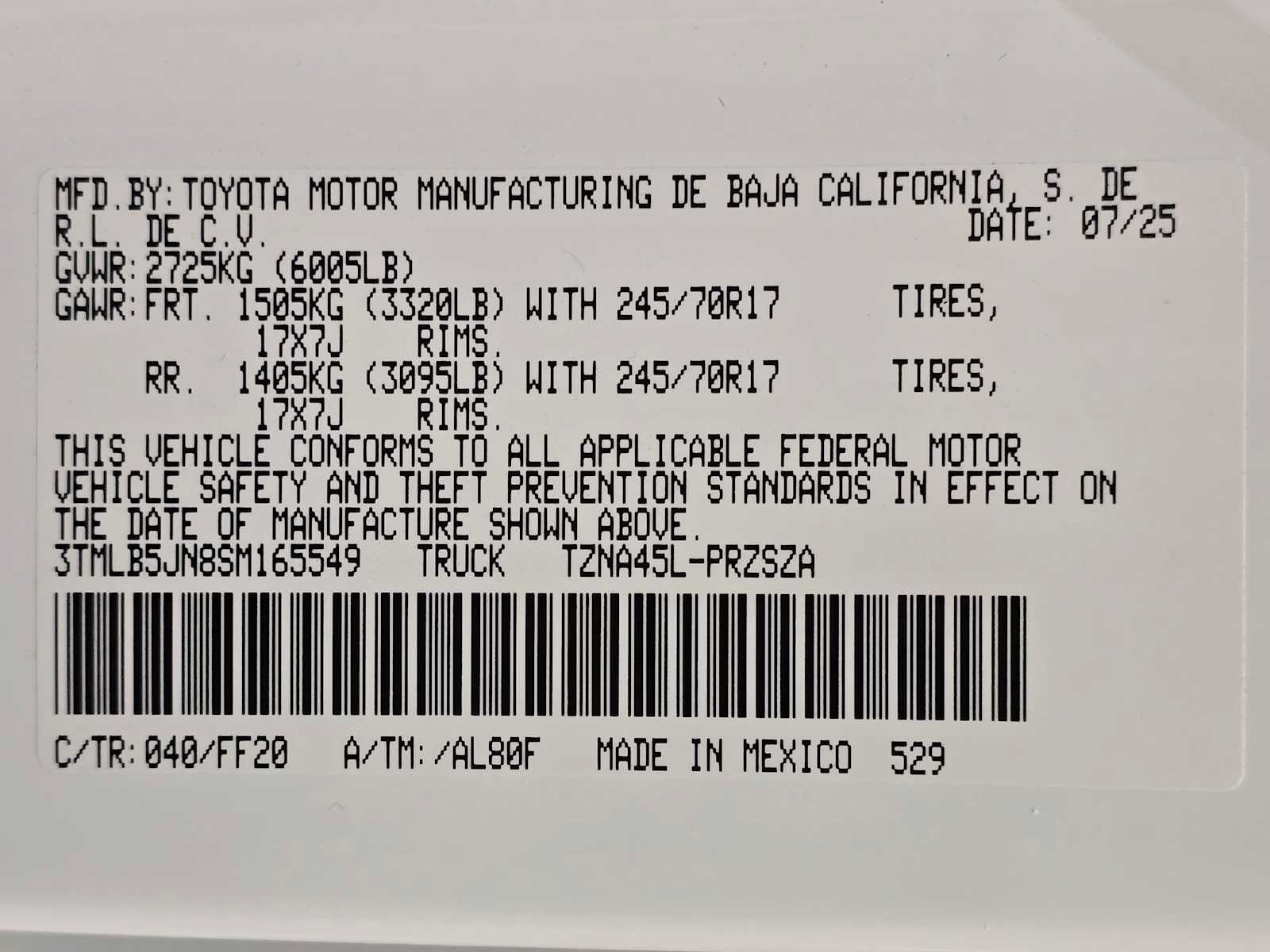 Certified 2025 Toyota Tacoma SR5 AWD/4WD image 30