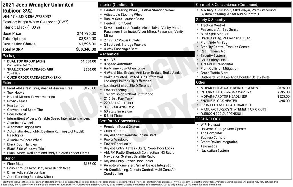 Used 2021 Jeep Wrangler Unlimited Rubicon w/ Dual Top Group image 31