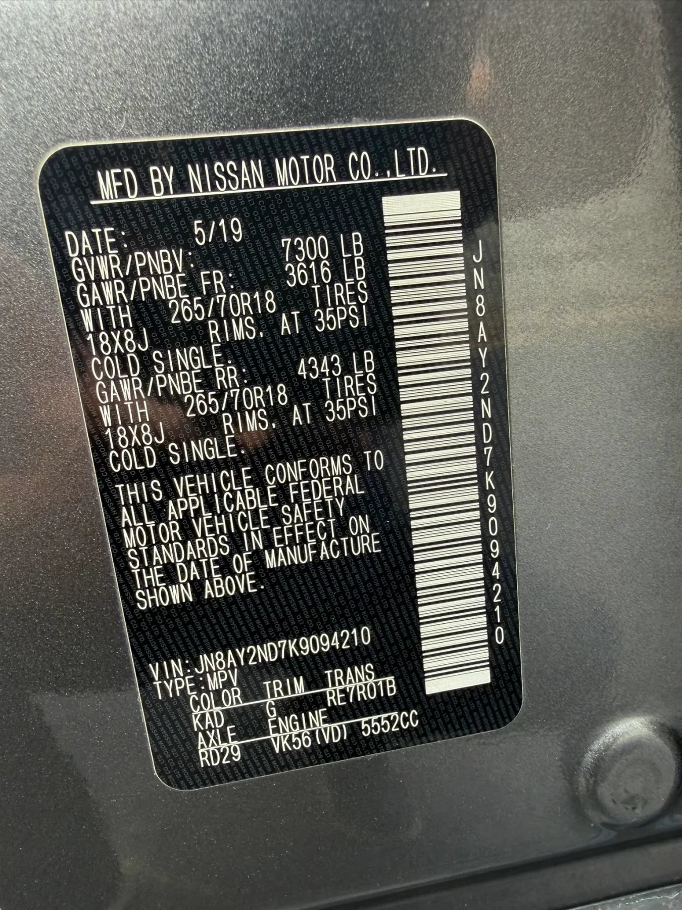 Used 2019 Nissan Armada SV w/ Driver Package RWD image 25