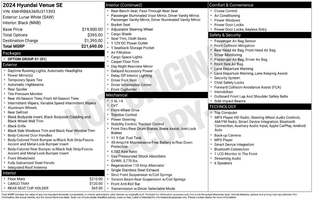 Certified 2024 Hyundai Venue SE FWD image 29