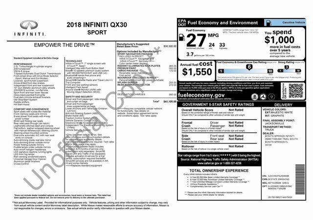 Used 2018 INFINITI QX30 Sport w/ Cargo Package image 3