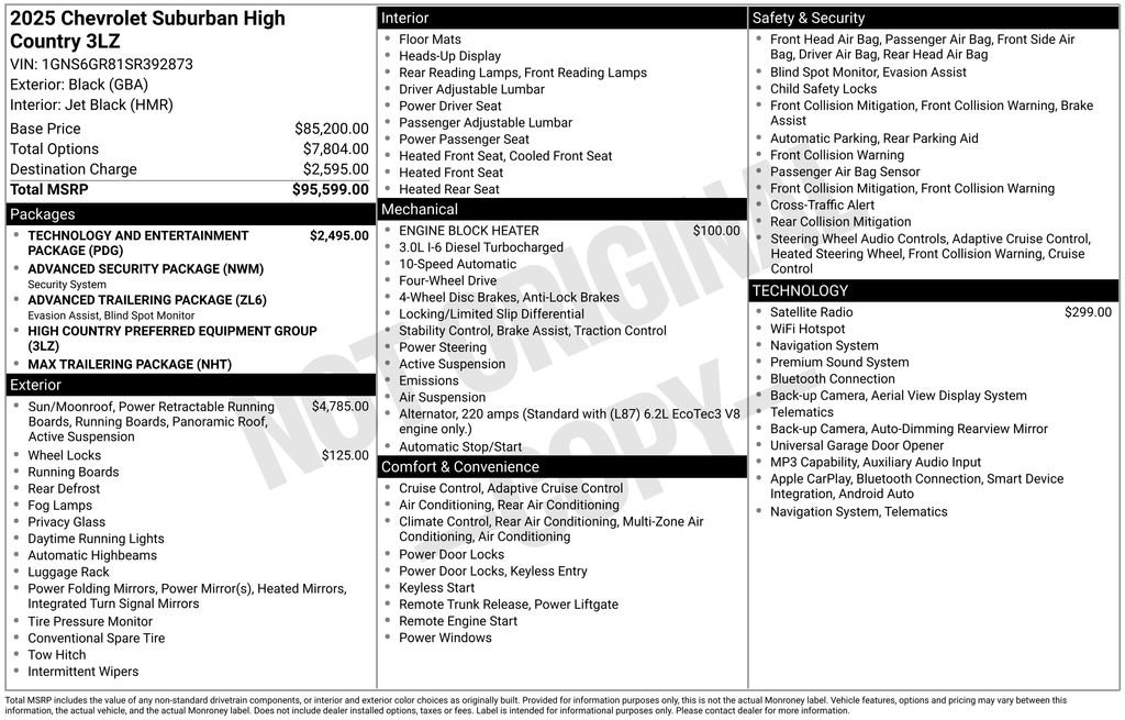 Used 2025 Chevrolet Suburban High Country AWD/4WD image 3