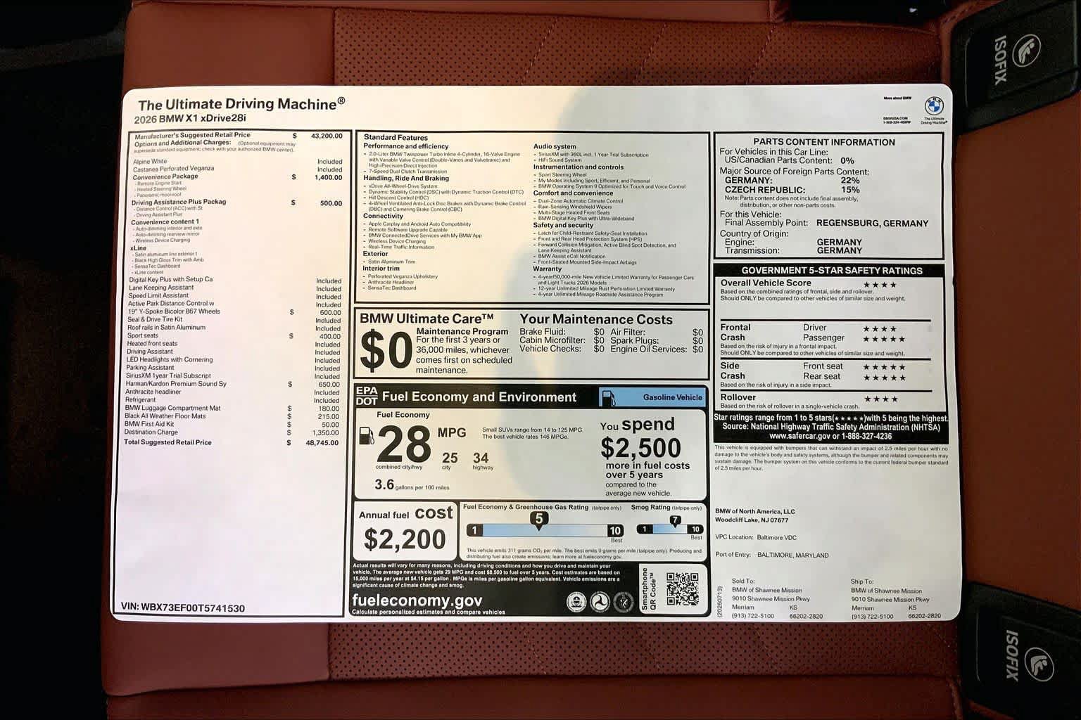 New 2026 BMW X1 xDrive28i w/ Convenience Package AWD/4WD image 21