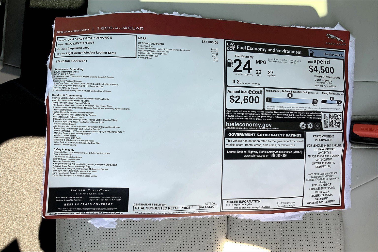 New 2026 Jaguar F-PACE R-Dynamic S image 11