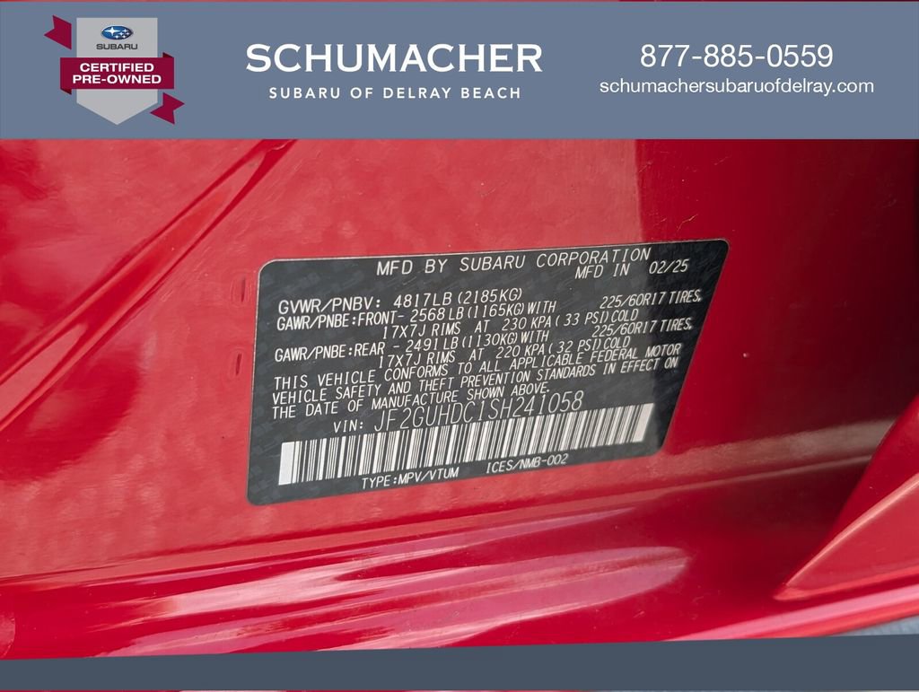 Certified 2025 Subaru Crosstrek 2.0i Premium AWD/4WD image 20