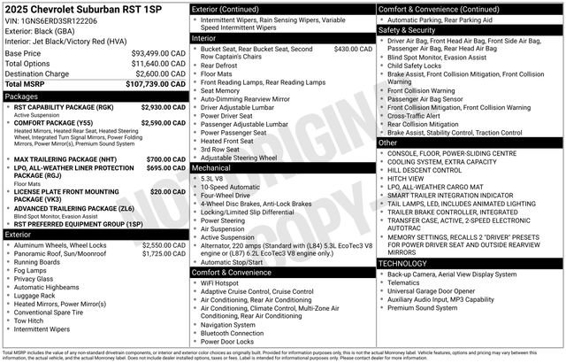 Used 2025 Chevrolet Suburban RST w/ RST Capability Package AWD/4WD image 34