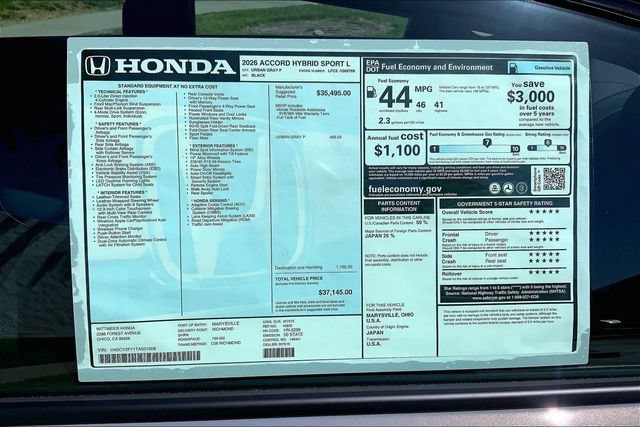 New 2026 Honda Accord Sport image 14