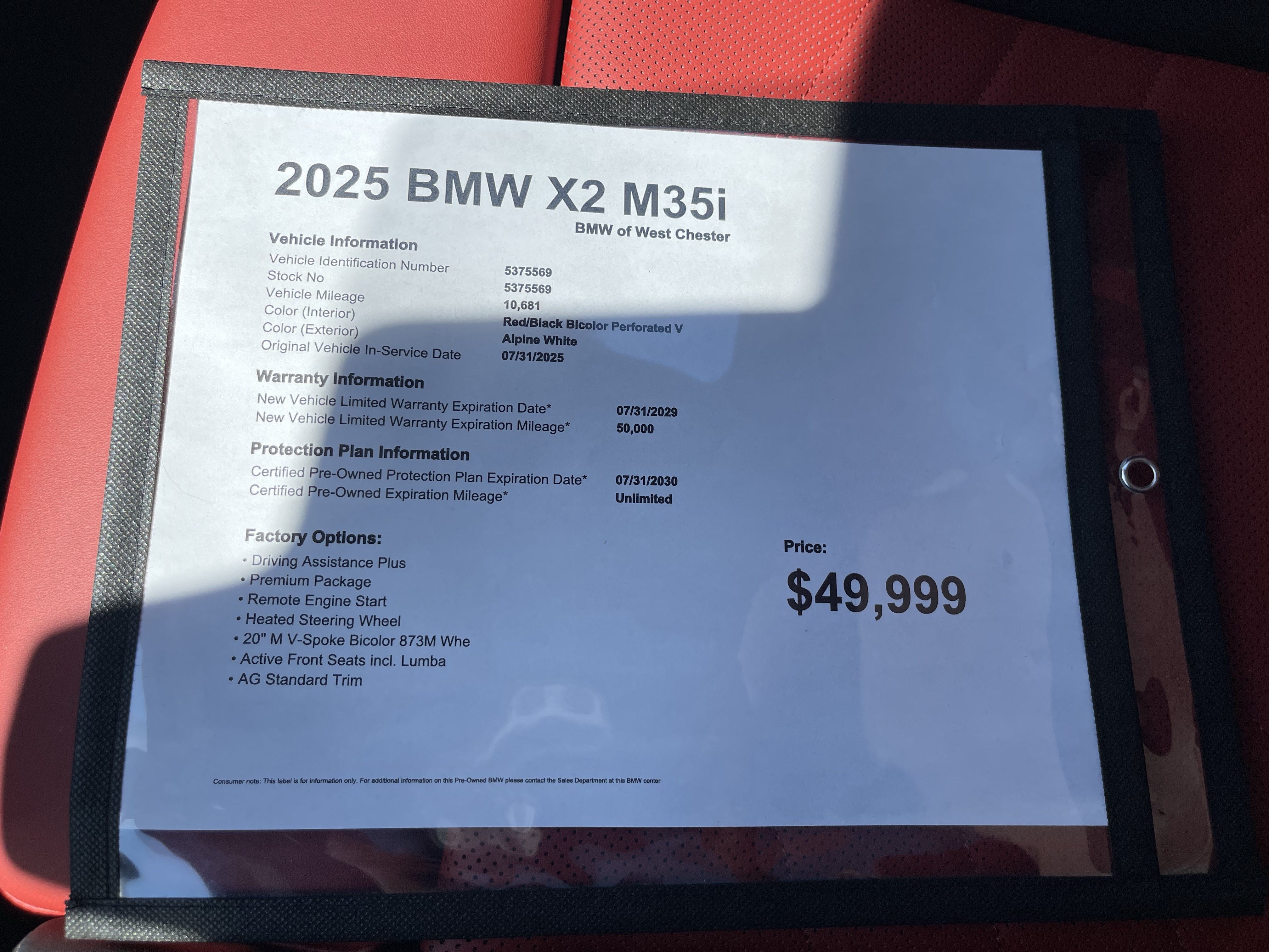 Certified 2025 BMW X2 M35i AWD/4WD image 18