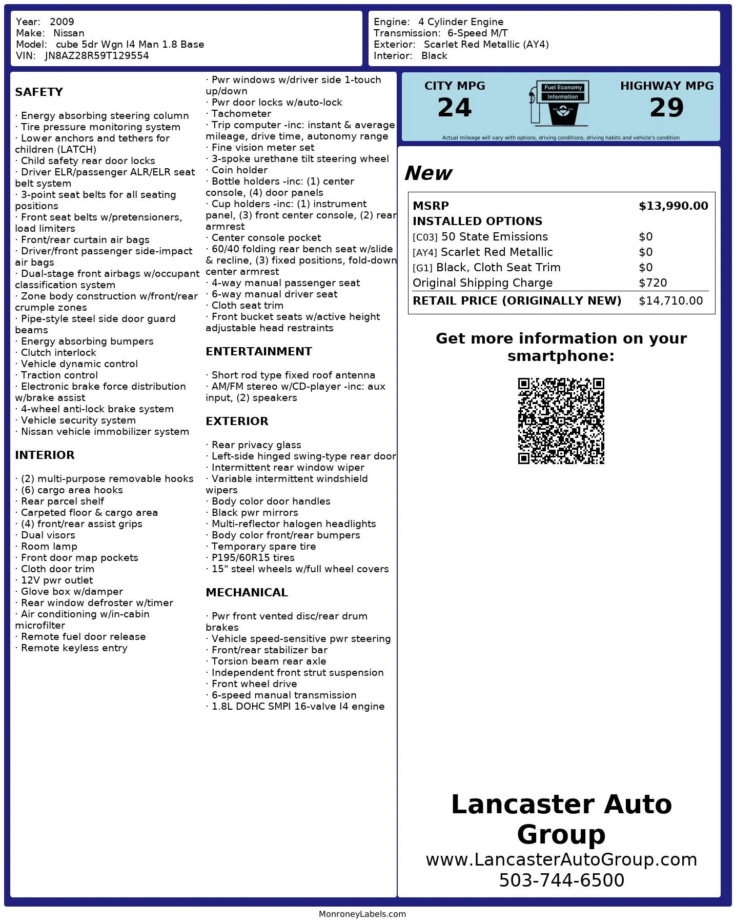 Used 2009 Nissan Cube 1.8 FWD image 2