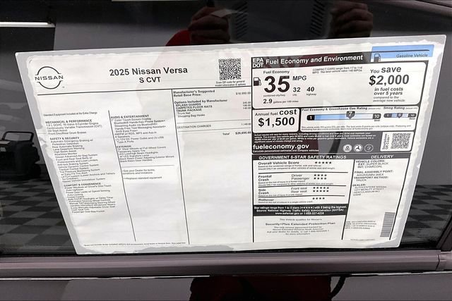 New 2025 Nissan Versa S w/ Trunk Package image 33