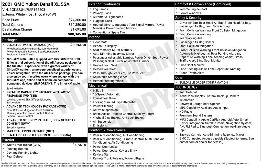 Certified 2021 GMC Yukon XL Denali w/ Denali Ultimate Package AWD/4WD image 53