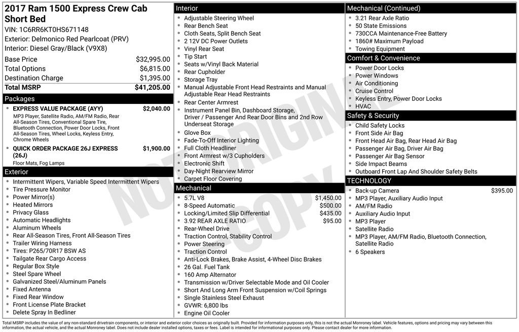 Used 2017 RAM 1500 Express w/ Express Value Package RWD image 5