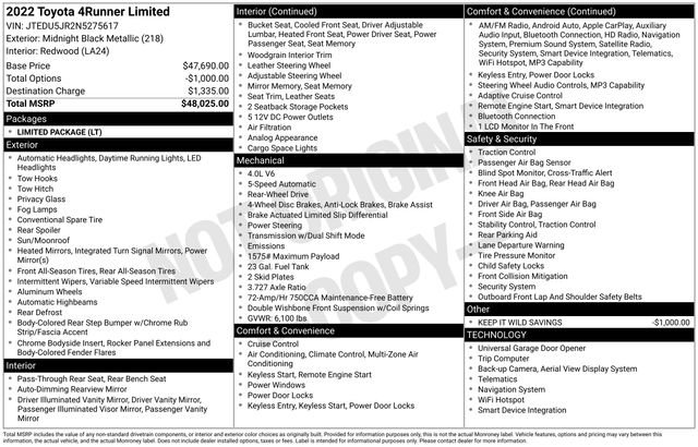 Used 2022 Toyota 4Runner Limited RWD image 28