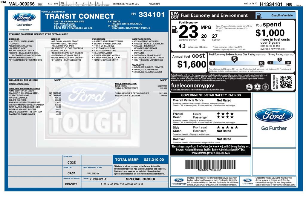 Used 2017 Ford Transit Connect XL FWD image 3