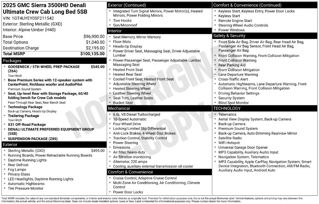 Used 2025 GMC Sierra 3500 Denali Ultimate AWD/4WD image 8