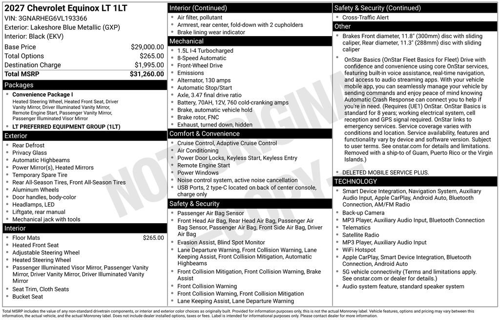 New 2027 Chevrolet Equinox LT FWD image 4