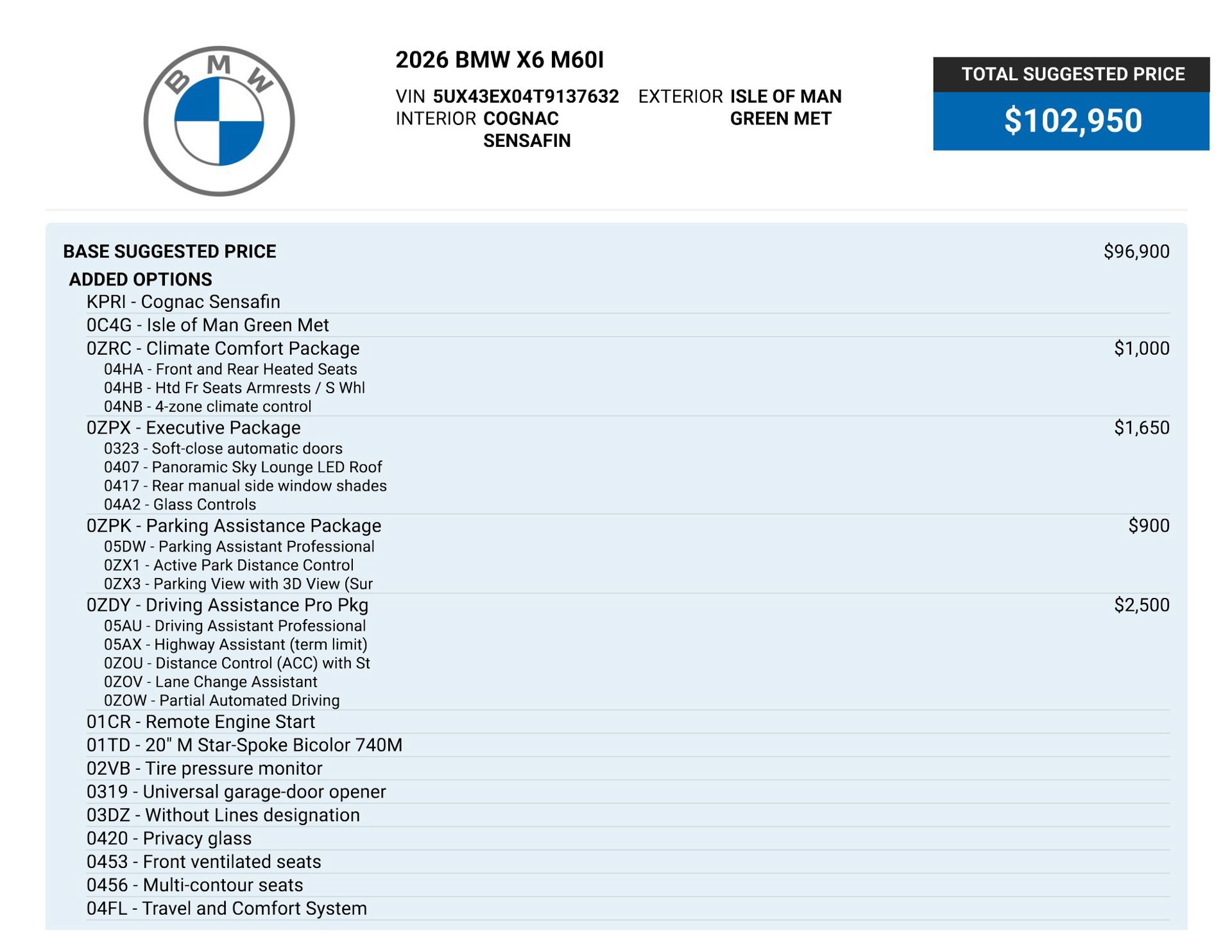 Used 2026 BMW X6 M60i AWD/4WD image 85