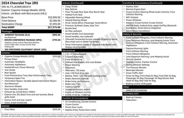 Used 2024 Chevrolet Trax RS w/ Sunroof Package image 11