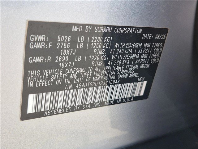 Certified 2025 Subaru Outback Touring XT AWD/4WD image 24