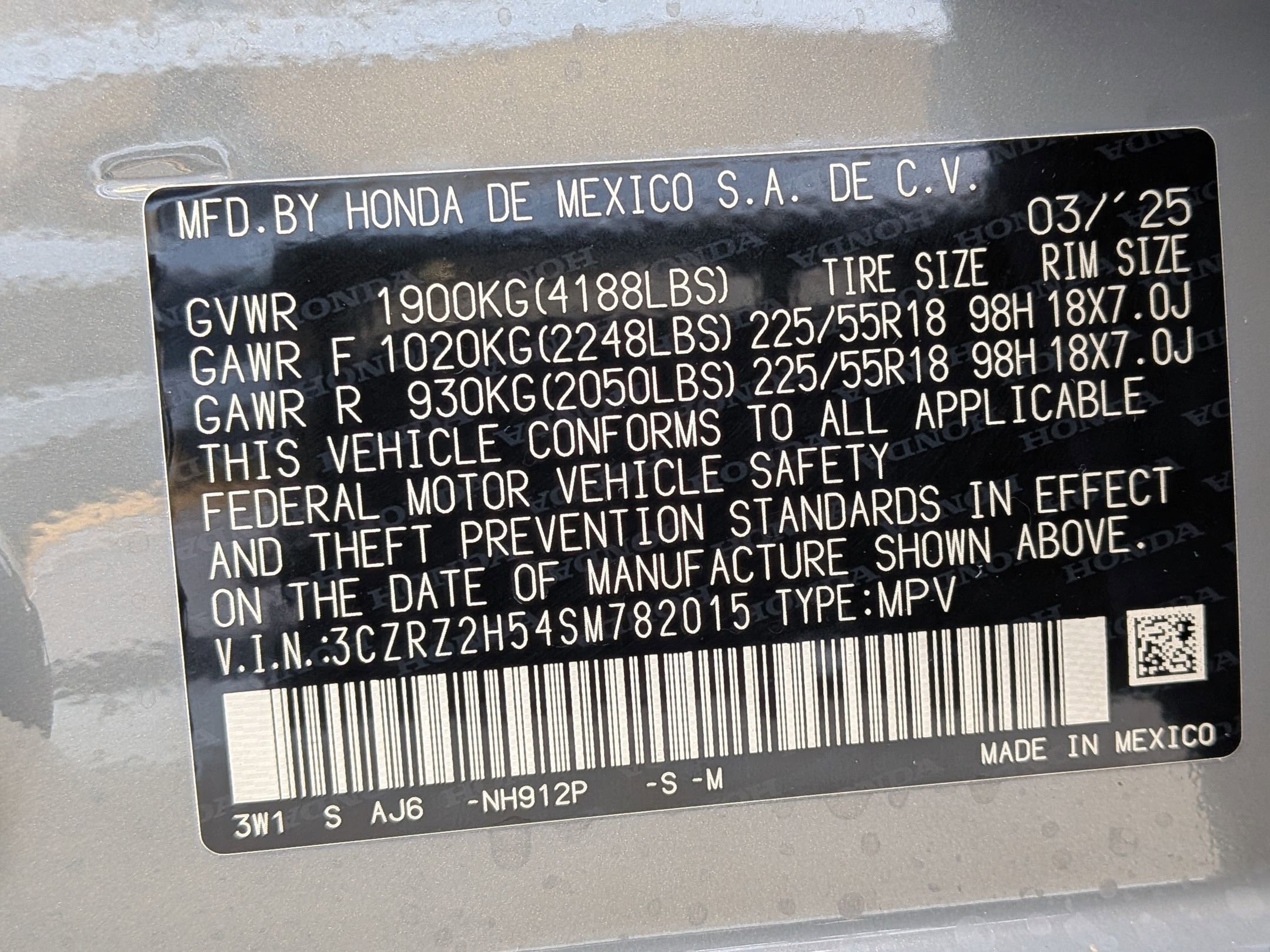 Certified 2025 Honda HR-V Sport image 34