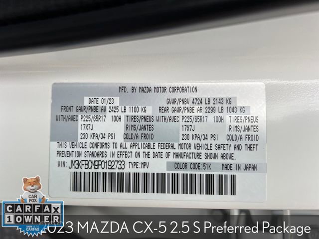Used 2023 MAZDA CX-5 AWD 2.5 S w/ Preferred Package image 36