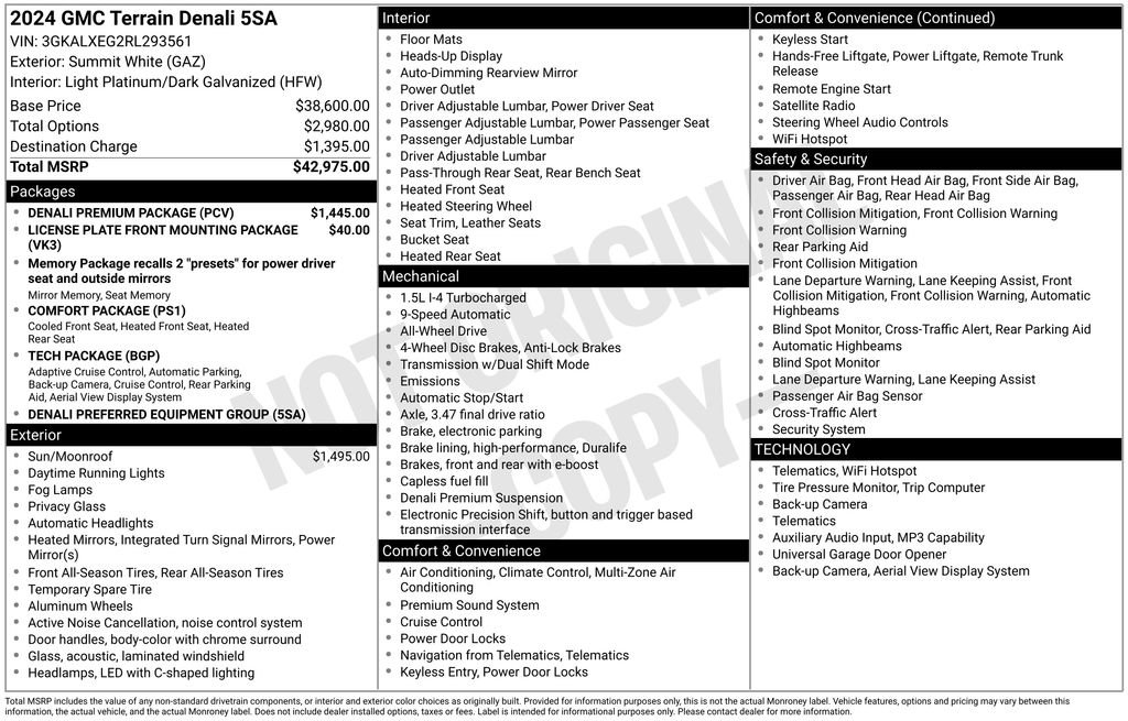 Used 2024 GMC Terrain Denali w/ Denali Premium Package