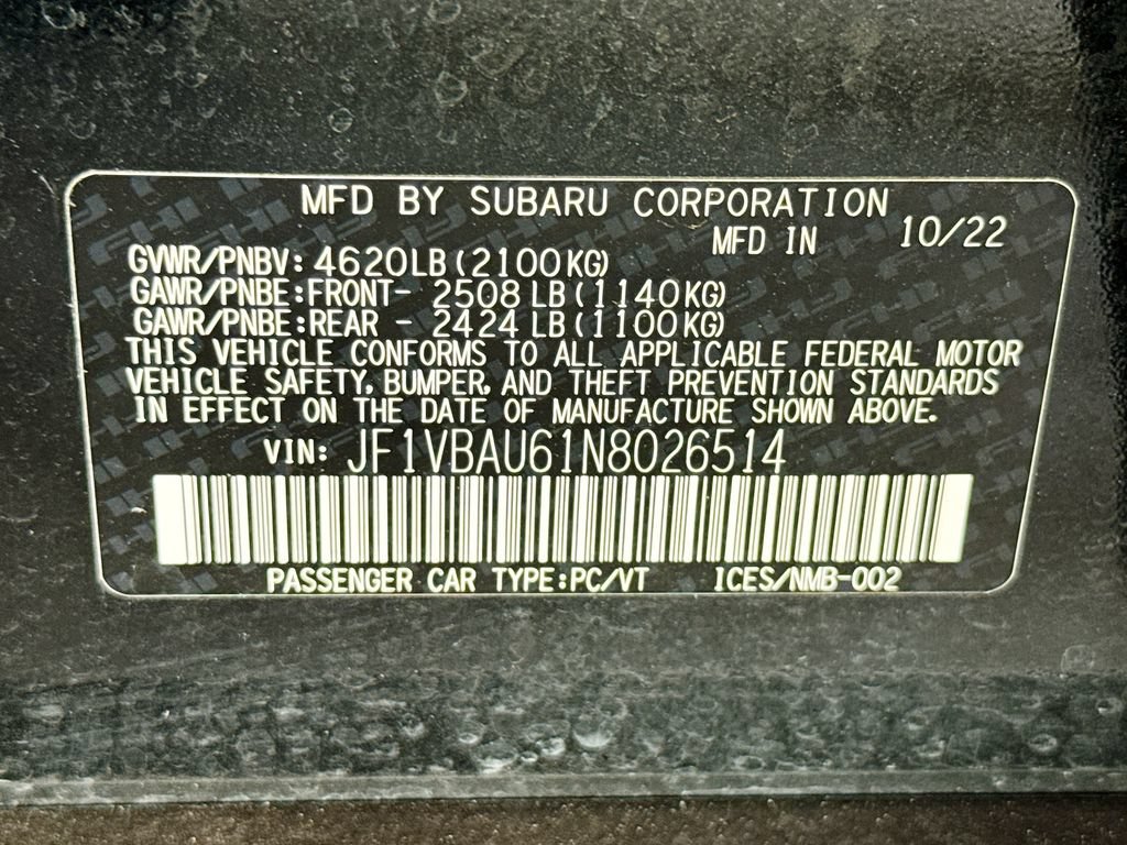 Used 2022 Subaru WRX GT AWD/4WD image 36