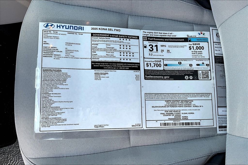 Used 2025 Hyundai Kona SEL image 23