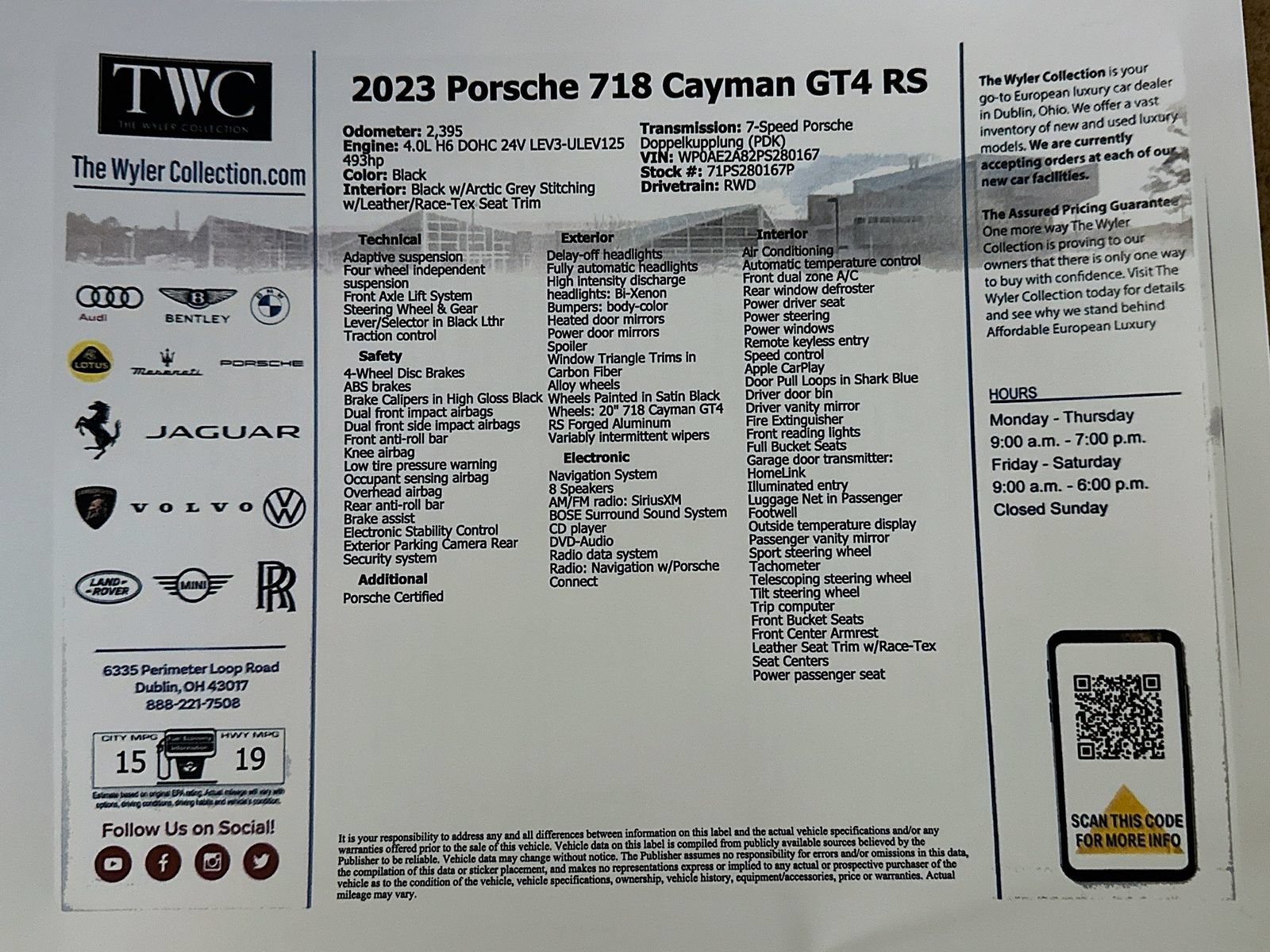 Used 2023 Porsche 718 Cayman GT4 RS RWD image 41