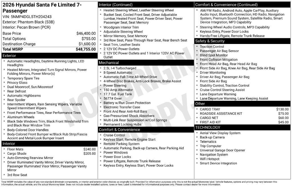 New 2026 Hyundai Santa Fe Limited AWD/4WD image 20