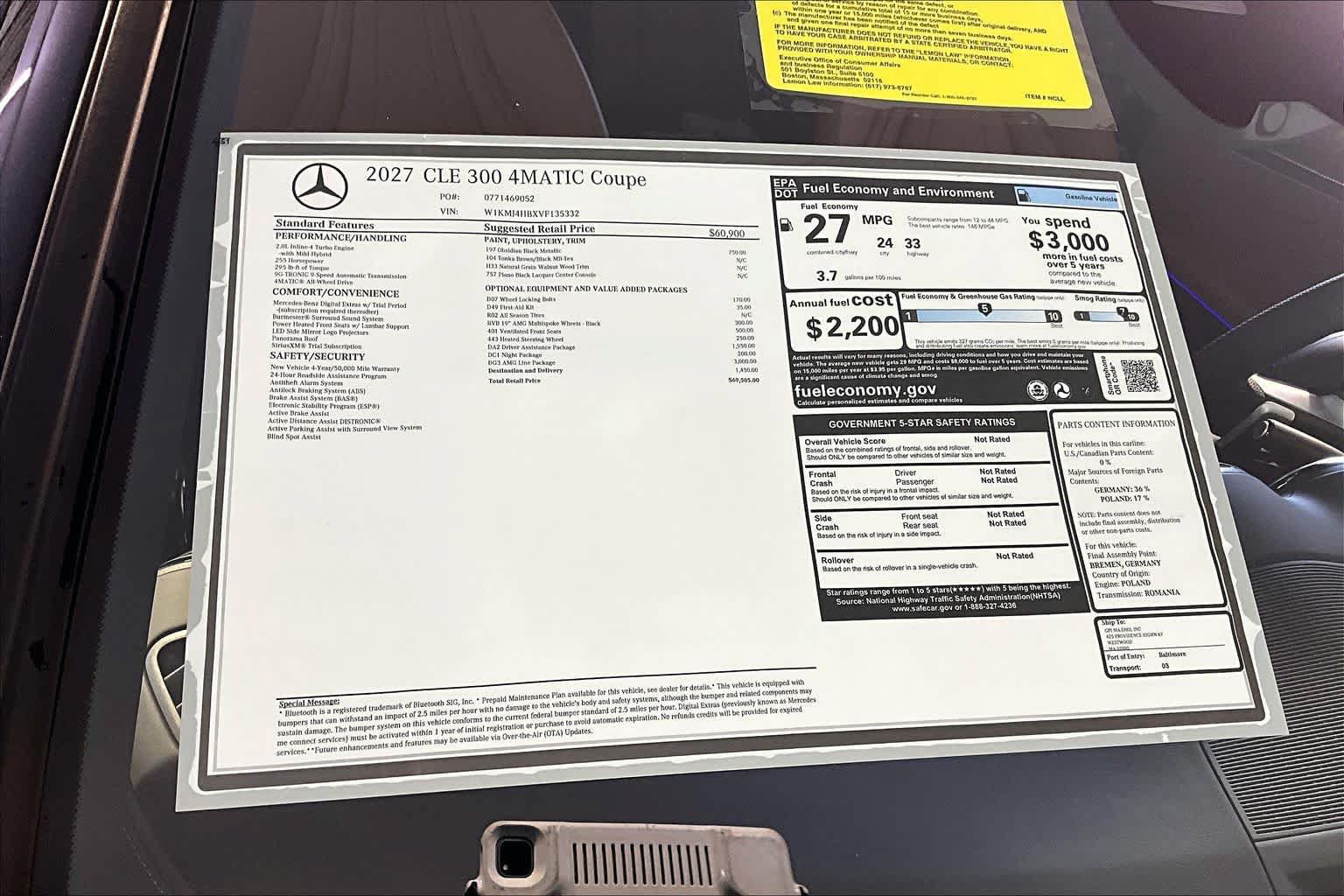 New 2027 Mercedes-Benz CLE 300 4MATIC Coupe image 18