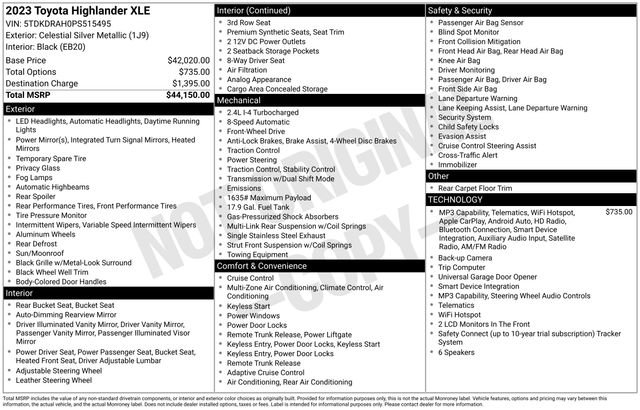 Used 2023 Toyota Highlander XLE FWD image 10