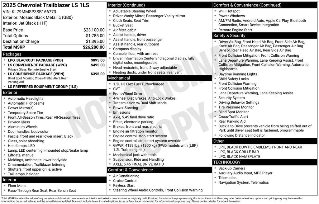 Used 2025 Chevrolet TrailBlazer LS w/ LPO, Blackout Package image 11