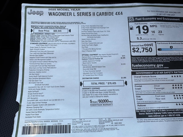 New 2025 Jeep Wagoneer L Series II w/ Premium Group I image 38