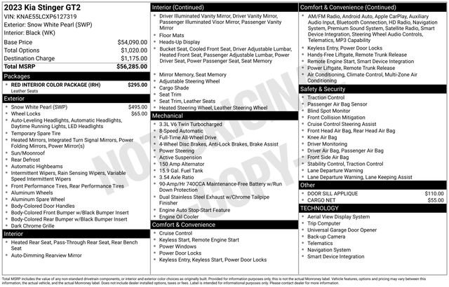 Used 2023 Kia Stinger GT2 w/ Red Interior Color Package image 4