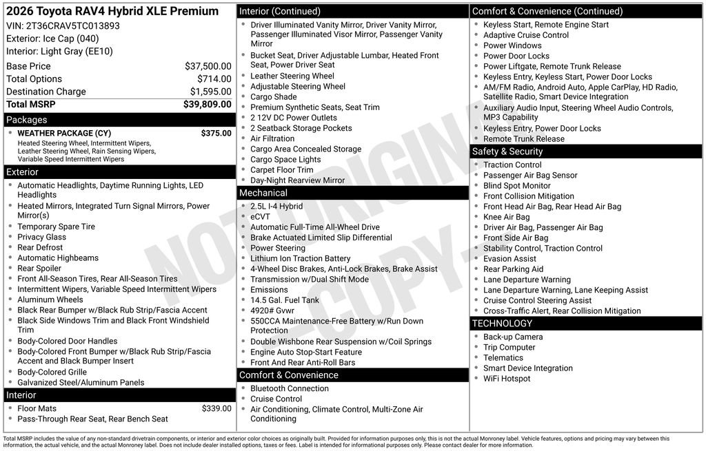 Used 2026 Toyota RAV4 XLE Premium w/ Weather Package AWD/4WD image 31