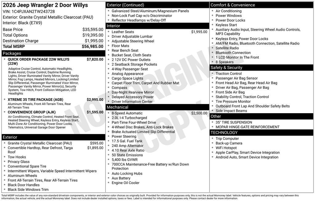 New 2026 Jeep Wrangler Sport AWD/4WD image 31