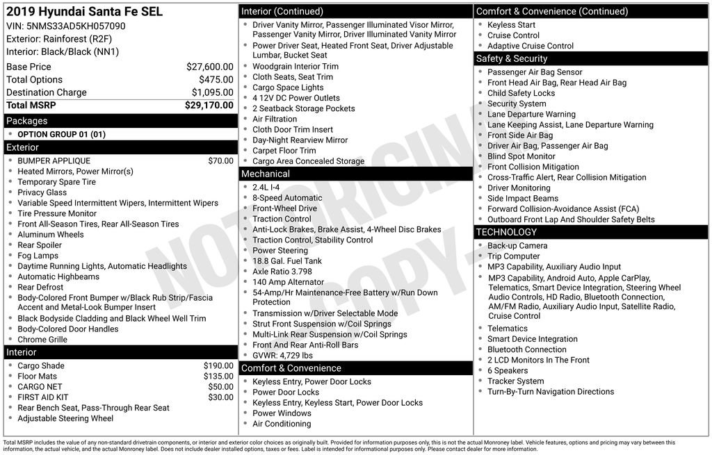 Used 2019 Hyundai Santa Fe SEL FWD image 35