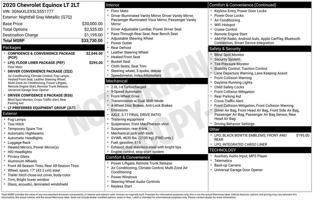 Certified 2020 Chevrolet Equinox LT FWD image 3