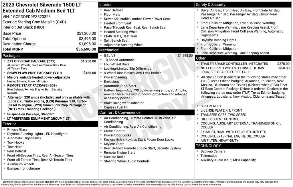 Certified 2023 Chevrolet Silverado 1500 LT w/ Z71 Off-Road Package AWD/4WD image 7